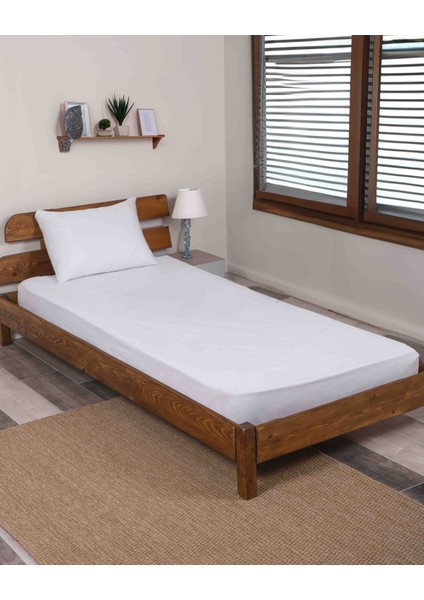 Tek Kişilik Beyaz Lastikli Çarşaf 100×200 cm