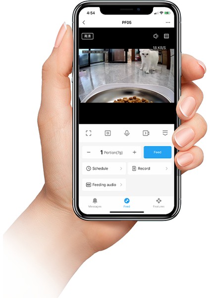 PF05 Kameralı 1080P Fhd Gece Görüş Akıllı Kedi Köpek Otomatik Mama Kabı, Tuya App-Wifi Uzaktan Kontrol, Sesle Çağırma, 2.4ghz/5ghz, 4lt Hazne, Metal Kase