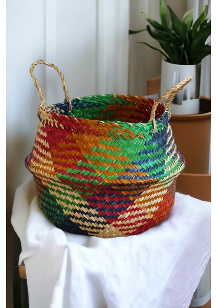 Katlanabilir Sepet Organizer Doğal Deniz Sazı Dekoratif Düzenleyici 35CM Oceanpoint fiyatları