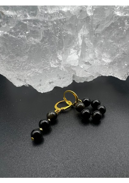 Obsidyen Doğal Taş Tasarım Küpe fiyatları