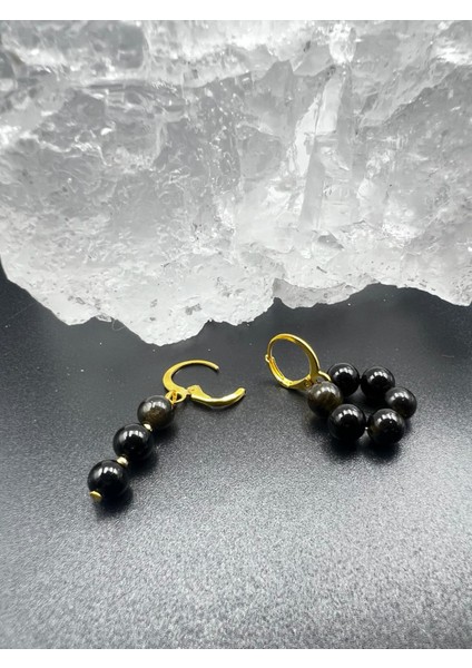 Obsidyen Doğal Taş Tasarım Küpe fırsatları