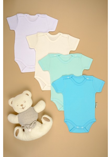 3'lü Pamuklu Kısa Kol Çıtçıt Body Zıbın