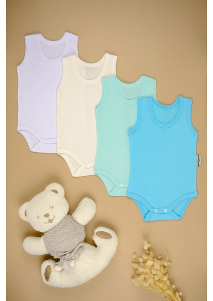 4'lü Pamuklu Atlet Çıtçıt Body Zıbın