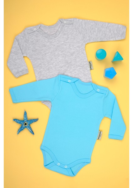 2'li Pamuklu Uzun Kollu Çıtçıt Body Zıbın