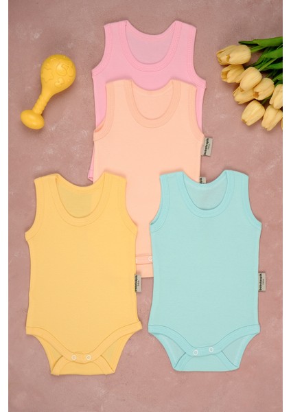 4'lü Pamuklu Atlet Çıtçıt Body Zıbın