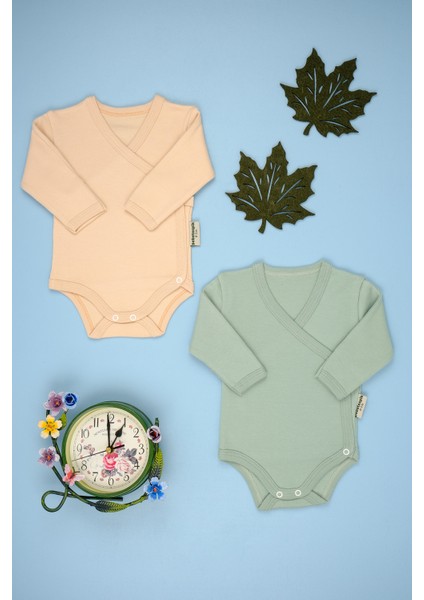 2'li Pamuklu Vyaka Uzun Kollu Çıtçıt Body Zıbın