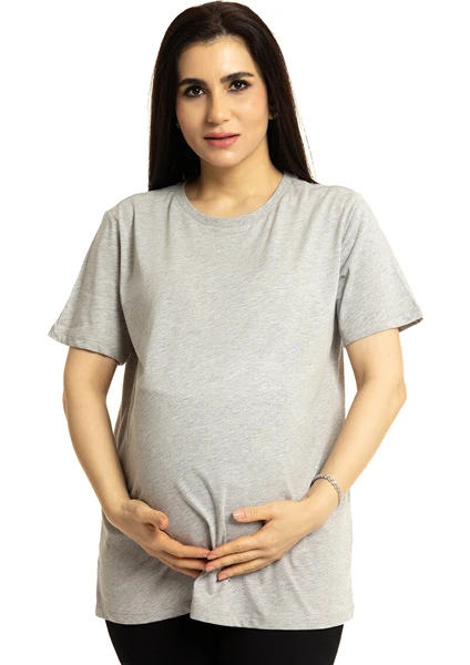 Baby Mom Hamile Basic Kısa Kol Tshirt Anne Giyim