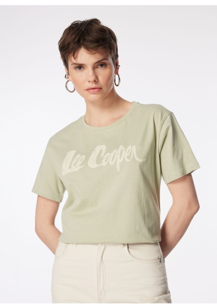 O Yaka Baskılı Açık Haki Kadın T-Shirt 242 Lcf 242005 Londonlogo A. Haki fiyatları