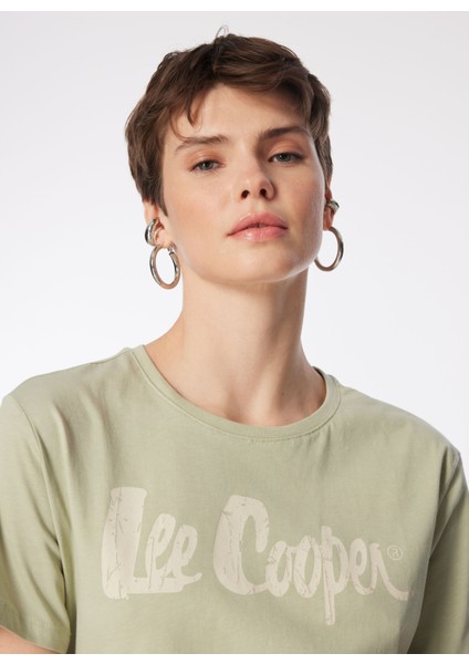 O Yaka Baskılı Açık Haki Kadın T-Shirt 242 Lcf 242005 Londonlogo A. Haki fırsatları