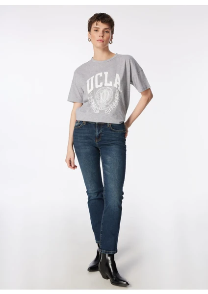 Lee Cooper Geniş Paça Straight Gökmavi Kadın Denim Pantolon 242 Lcf 121015 Susıe Roxy Cop Mıd