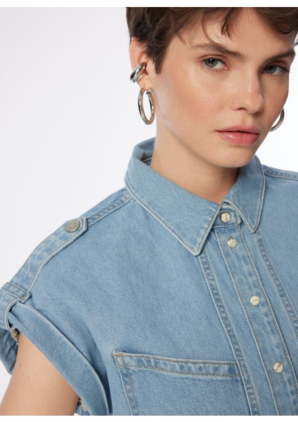 Açık Mavi Kadın Denim Ceket 242 Lcf 131007 Vakka Rastaban Blue fiyatları