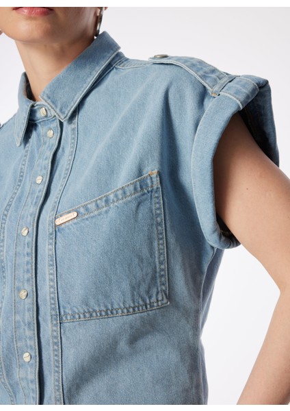 Açık Mavi Kadın Denim Ceket 242 Lcf 131007 Vakka Rastaban Blue modelleri