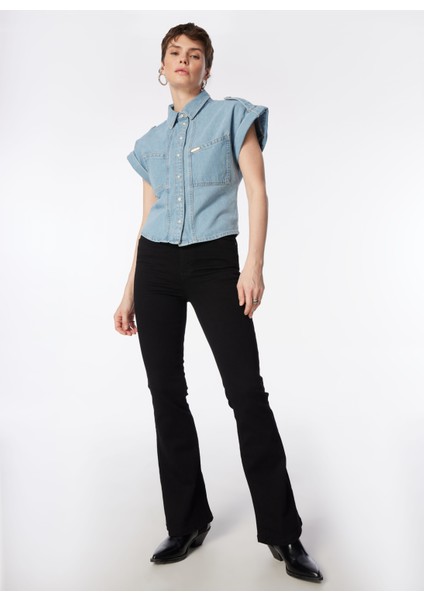 Açık Mavi Kadın Denim Ceket 242 Lcf 131007 Vakka Rastaban Blue fırsatları