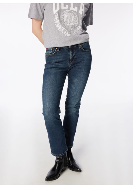 Lee Cooper Geniş Paça Straight Gökkadın Denim Pantolon 242 Lcf 121015 Susıe Roxy Cop Mıd