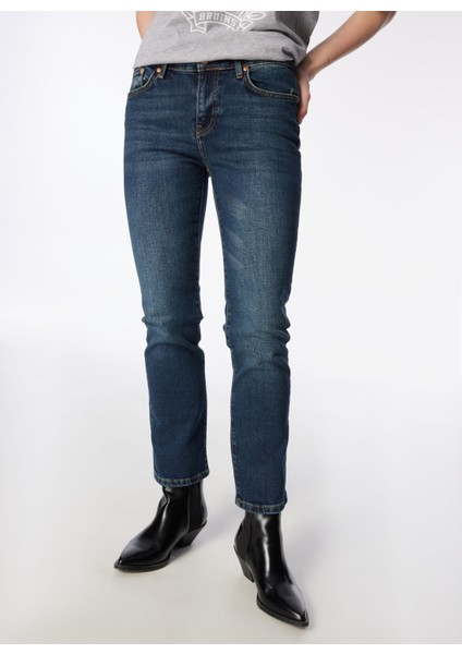 Lee Cooper Geniş Paça Straight Gökkadın Denim Pantolon 242 Lcf 121015 Susıe Roxy Cop Mıd