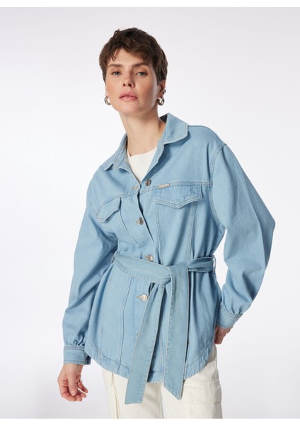 Açık Mavi Kadın Denim Ceket 242 Lcf 131008 Samy Rastaban Blue L fiyatları