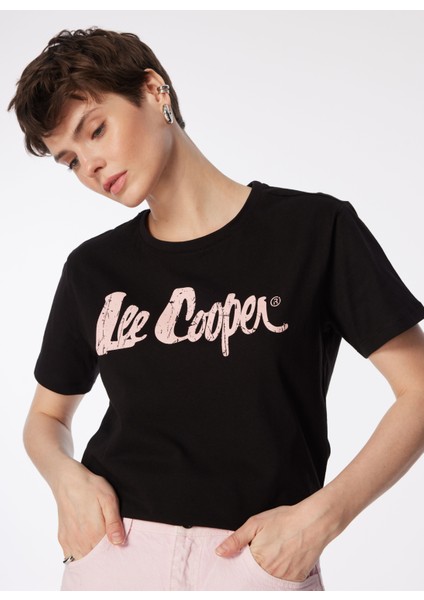 Lee Cooper O Yaka Baskılı Siyah Kadın T-Shirt 242 Lcf 242005 Londonlogo Siyah