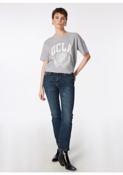 Geniş Paça Straight Gökkadın Denim Pantolon 242 Lcf 121015 Susıe Roxy Cop Mıd