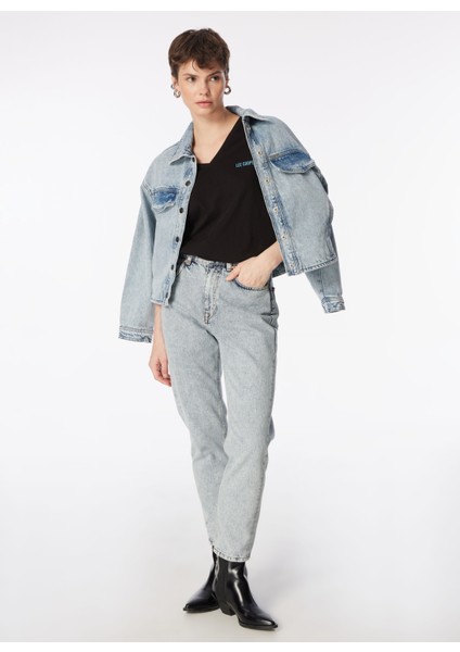 V Yaka Düz Siyah Kadın T-Shirt 242 Lcf 242018 Loles Siyah fiyatları