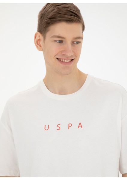 Bisiklet Yaka Ekru Erkek T-Shirt NAVU