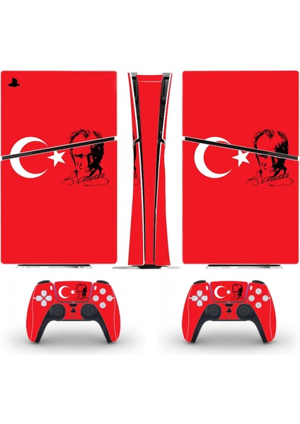 Mustafa Kemal Atatürk Playstation 5 Slim Disk Versiyon Sticker Kaplama Seti