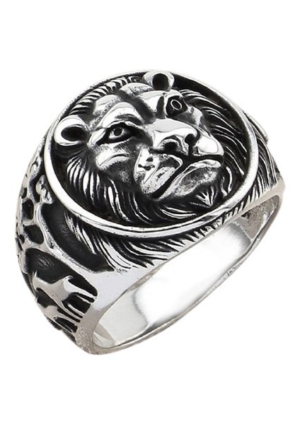 Erkek Yüzük Gümüş 925 Motorcu Aslan
