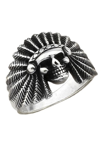 Erkek Yüzük Gümüş 925 Motorcu Apaçi Kurukafa