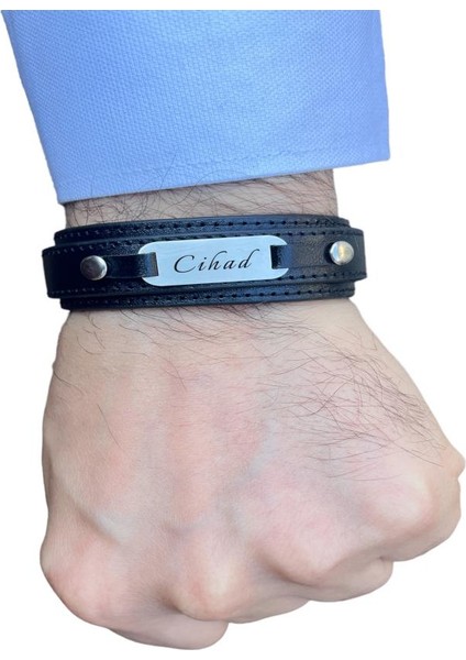 Cihad Adına 925 Ayar Gümüş Plaka Hakiki Deri Isim Tasarımlı BILEKLIK-B-.HHG-.2029186HG-.FD.2029296 fiyatları