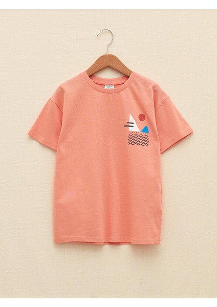 Lcw Kids Bisiklet Yaka Baskılı Kısa Kollu Pamuklu Erkek Çocuk Tişört