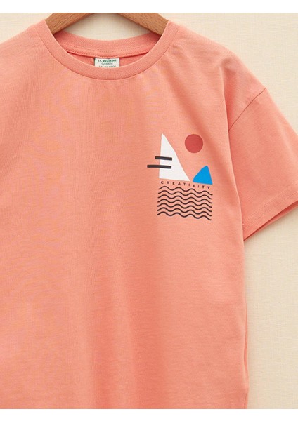 Lcw Kids Bisiklet Yaka Baskılı Kısa Kollu Pamuklu Erkek Çocuk Tişört modelleri