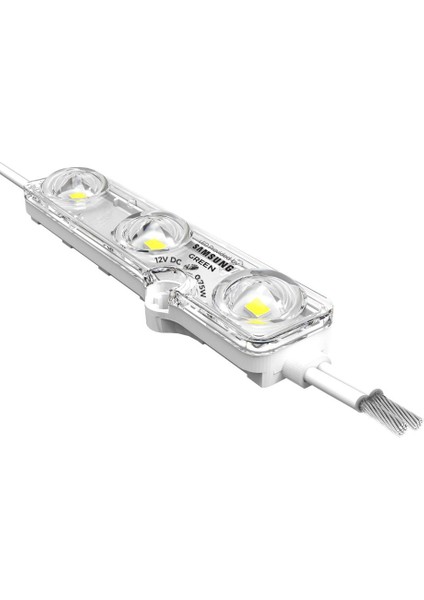 Signage Reklam Modülü ve Mercek Samsung LED Yeşil 0.75W 12V (50 Adet)