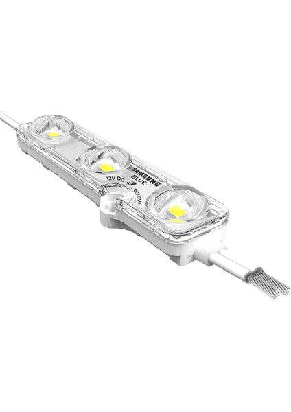 Signage Reklam Modülü ve Mercek Samsung LED Mavi 0.75W 12V (50 Adet)