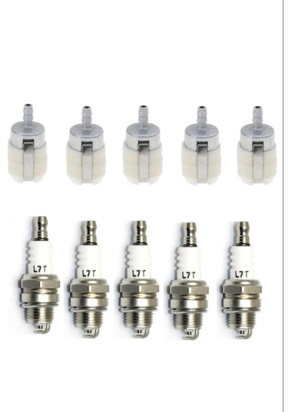 Motorlu Testere/motorlu Tırpan 5 Adet Buji 5 Adet Keçeli Benzin Filtresi Set fiyatları