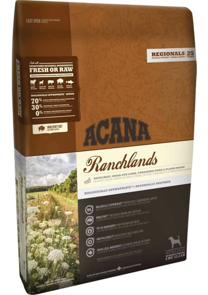 Ranchlands Tahılsız Sığır ve Kuzu Etli Yetişkin Köpek Maması 11.4 kg