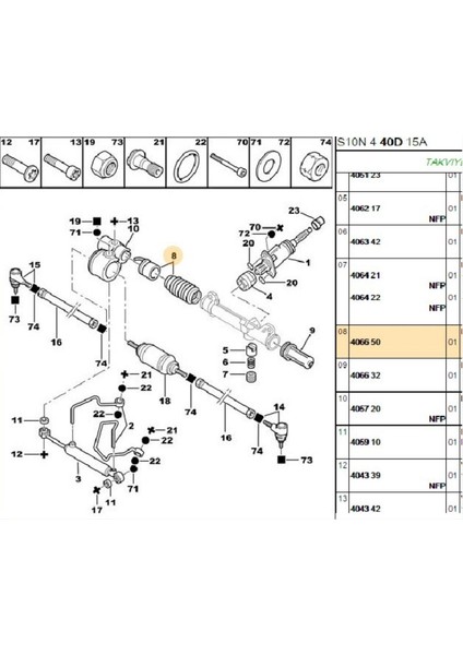 Direksiyon Körüğü 106 Saxo (4066.50-0664504) fiyatları