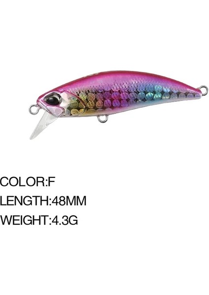 F Stili 4.8cm 4.3g Balıkçılık Cazibesi Minnow Wobbler Spearhead 48HS Batan Trolling Jerkbait Swimbait Yapay Yem Alabalık Yemi Bas Yemi (Yurt Dışından)