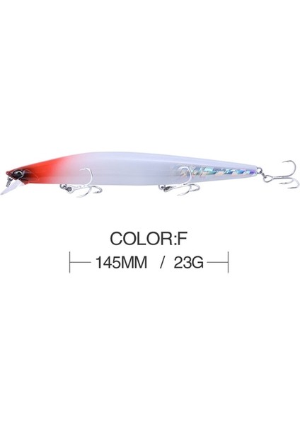 F Stili Balıkçılık Cazibesi Tuzlu Suda Yüzen Minnow G Tuzlu Su Kara Levrek Deniz Balıkçılığı Turna Uzun Döküm Sert Yemler Tungsten Ağırlık (Yurt Dışından)