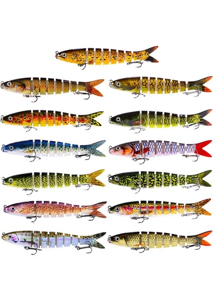 Turuncu Kırmızı Stil Gobygo G 19G Batan Wobblers 8 Segment Balıkçılık Cazibesi Çok Eklemli Swimbait Sert Yem Olta Takımı Bas Isca Crankbait (Yurt Dışından)