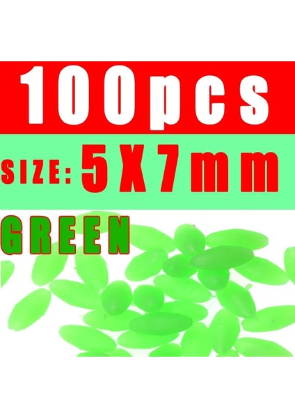 Yeşil 5x7 Stili Wifreo Oval Yumuşak Ruber Aydınlık Olta Boncukları Parlayan Boncuk Yumurta Fly Tiz Kanca Balıkçılık Kuleleri Glow Yeşil ve Kırmızı (Yurt Dışından)