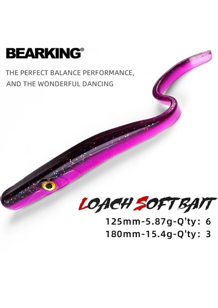 H Tarzı 125MM 6 Adet Bearkıng Olta Takımı Çılgın Sümüklüböcek Yumuşak Balıkçılık Cazibesi Levrek Yapay Yem Silikon Solucan Shad Yılan Balığı Needfish (Yurt Dışından)