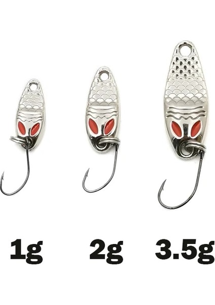 Gül Altın-1g Tarzı New Mini Fishing Lure 1G2G3.5G Spoon Metal Lureerbsit Minnow Small Fgle Hook Jig Stream Trout Baits Pesca Hot (Yurt Dışından) fırsatları