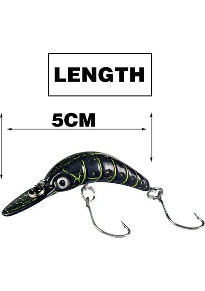 No.9 Tarzı Kral Minnow Balıkçılık Cazibesi 5cm 2.5g Mini Yapay Sert Yem Keskin Kanca Crankbait Wobblers Alabalık Pike Bas Mücadelesi (Yurt Dışından) indirimleri