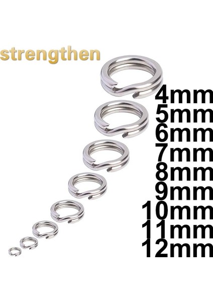 7mm Tarzı Balıkçılık Bölünmüş Yüzükler Sert Yem Gümüş Paslanmaz Çelik Çift Döngü Bölünmüş Açık Sazan Aracı Balıkçılık Aksesuarları Mücadele (Yurt Dışından) fırsatları