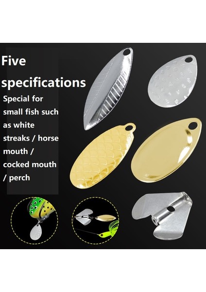 E Stili M Beden 5-Lot Water Drop Noise Piece Dıy Minnow Vıb Popper Bearded Man Fishing Lure Willow Blades Sequin Noise Spooer (Yurt Dışından) modelleri