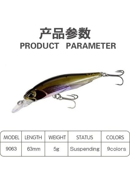 Bir Stil Uspending Minnow Balıkçılık Cazibesi G Wobblers Yapay Japon Profesyonel Sert Yem Kış Derin Deniz Olta Takımı (Yurt Dışından)