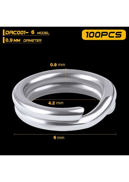 6mm Tarzı Balıkçılık Bölünmüş Yüzükler Sert Yem Gümüş Paslanmaz Çelik Çift Döngü Bölünmüş Açık Sazan Aracı Balıkçılık Aksesuarları Mücadele (Yurt Dışından)