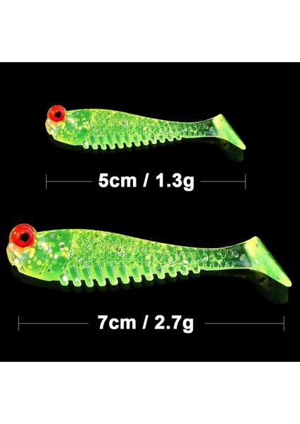 E Stili 50MM 1.3g Qxo Lot cm Yumuşak Lures Silikon Yem Deniz Balıkçılığı 1.3g Swimbait Silikon Balık Yüzeyi Yapay Cazibesi Erbait (Yurt Dışından)
