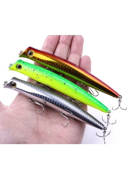 Iki Renk Stili Yeni Popper Balıkçılık Cazibesi Ağırlıkları 17G 12CM Topwater Wobbler Aksesuarları Yapay Yem Malları Yüzen Wobblers Balık Takımı (Yurt Dışından) fırsatları