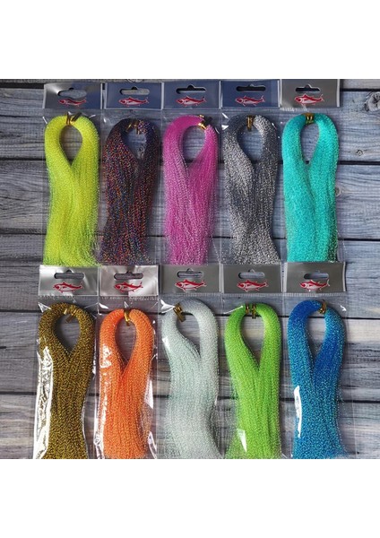7 Yeşil Renk Stili 3 Parça Bundlelot Trands Fly Fishing Lure Tinsel Twisted Strand String Line Tying Flash Crystal G Diy Material (Yurt Dışından) fiyatları
