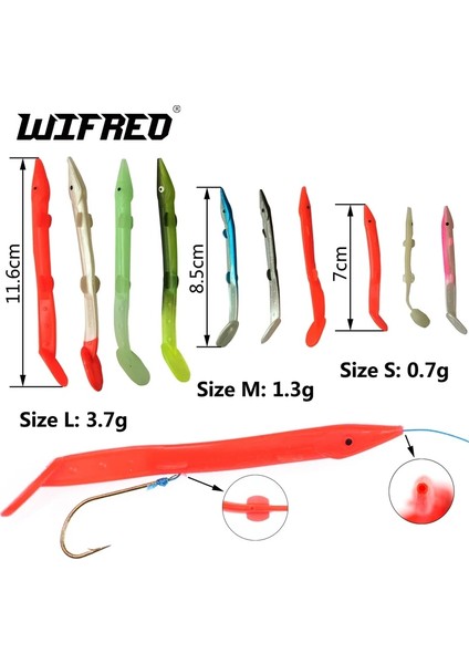 Lumo Yeşil L 10'lu Stil Wifreo Çok Renkli Yumuşak Plastik Yem Balığı Sabiki Rig Yılan Balığı Cazibesi Tuzlu Su Balıkçılık Cazibesi Boyut 7cm 8.5ccm (Yurt Dışından) fiyatları